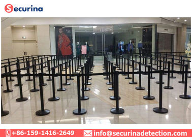 SS Security Bollards Crowd Control Removable Barriers With Retractable Safety Belt